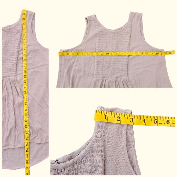 Smocked Sleeveless Top Torrid Plus Size 1X Blush Tan Crinkle Gauze Tank Keyhole - Picture 8 of 10